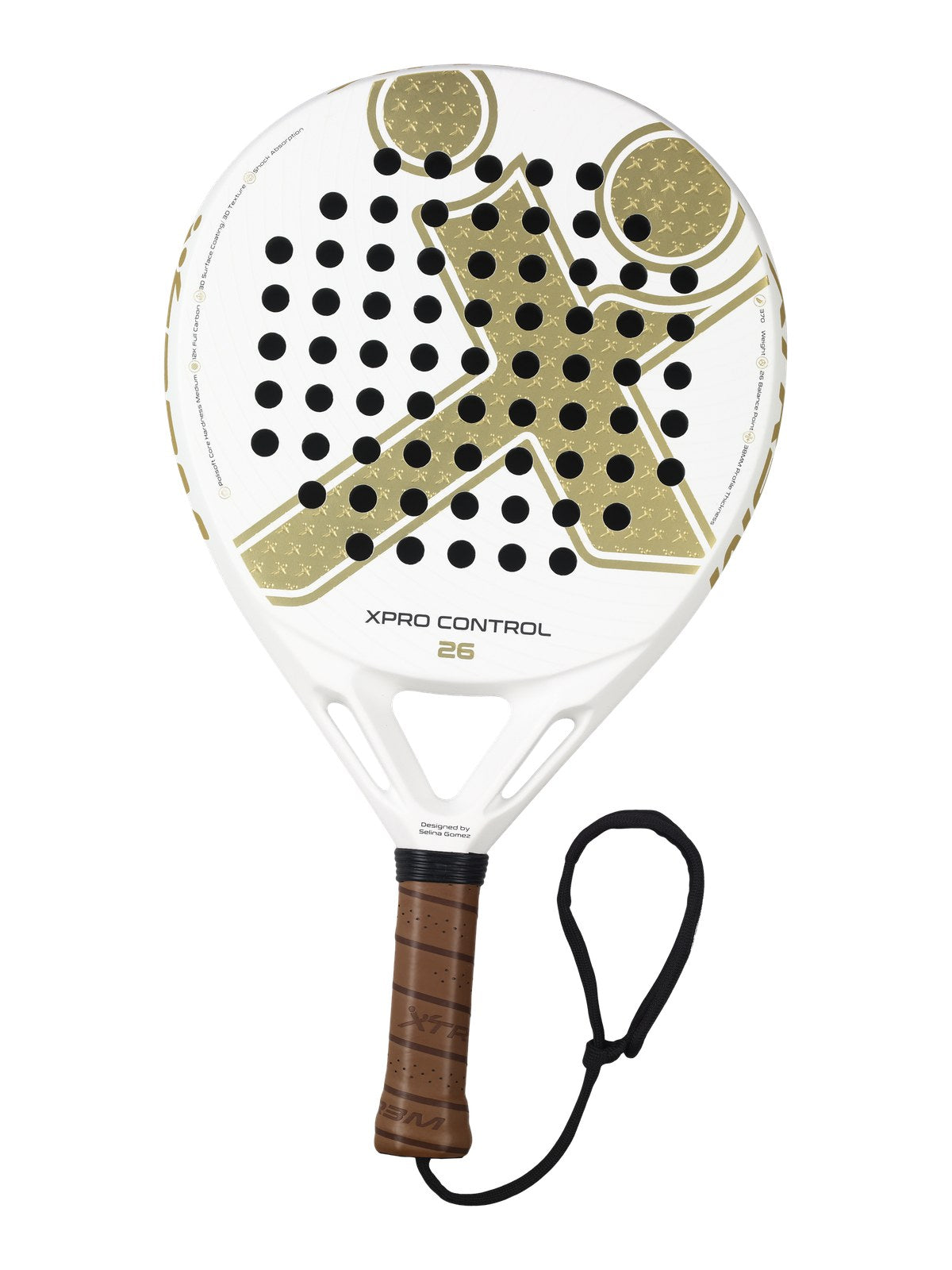 XPRO CONTROL 26 GOLD EDITION Padelschläger in Gold auf Weiß, Gesamtansicht