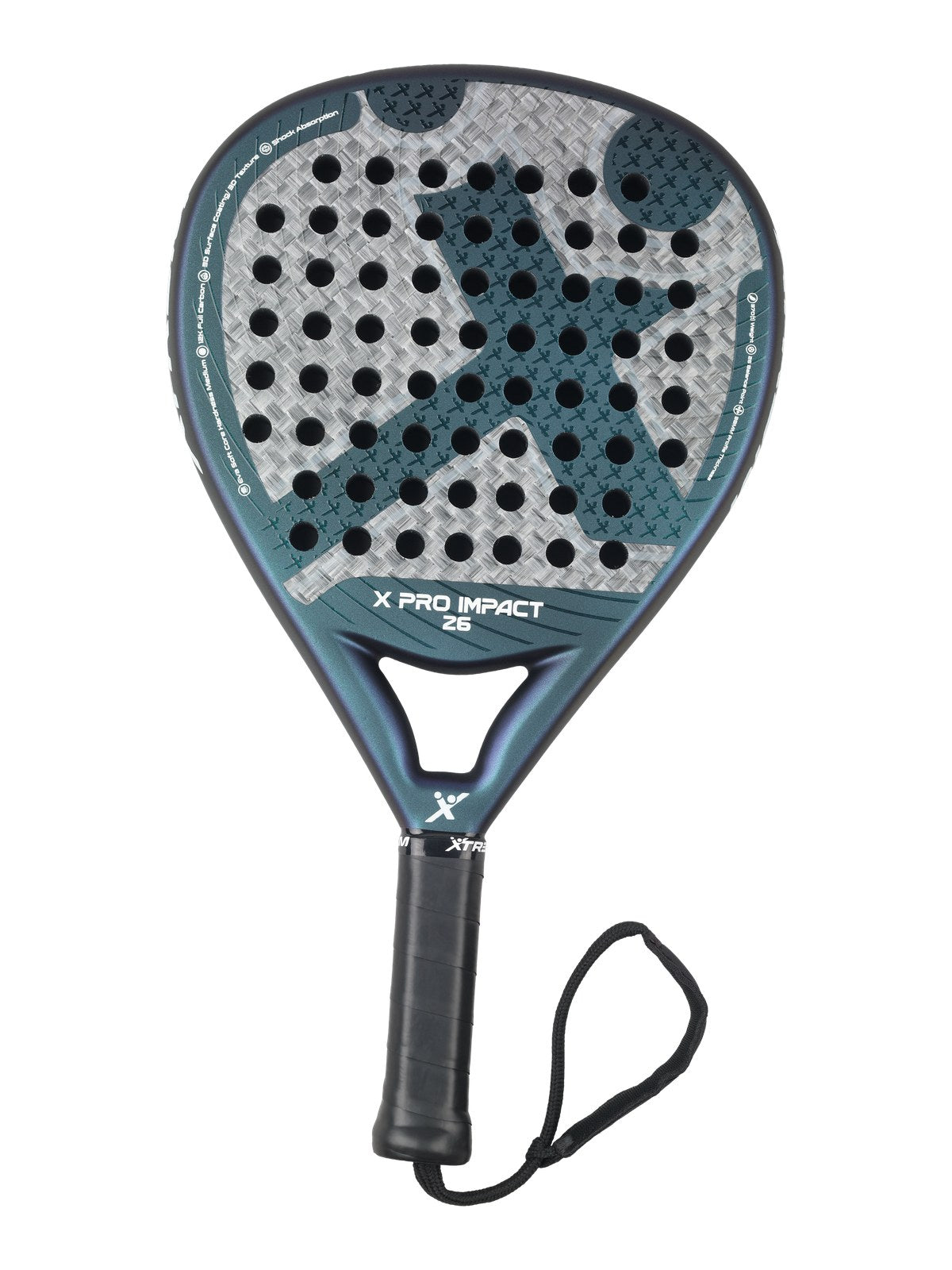 XPRO IMPACT 26 Padelschläger in Grün irisierend, Gesamtansicht