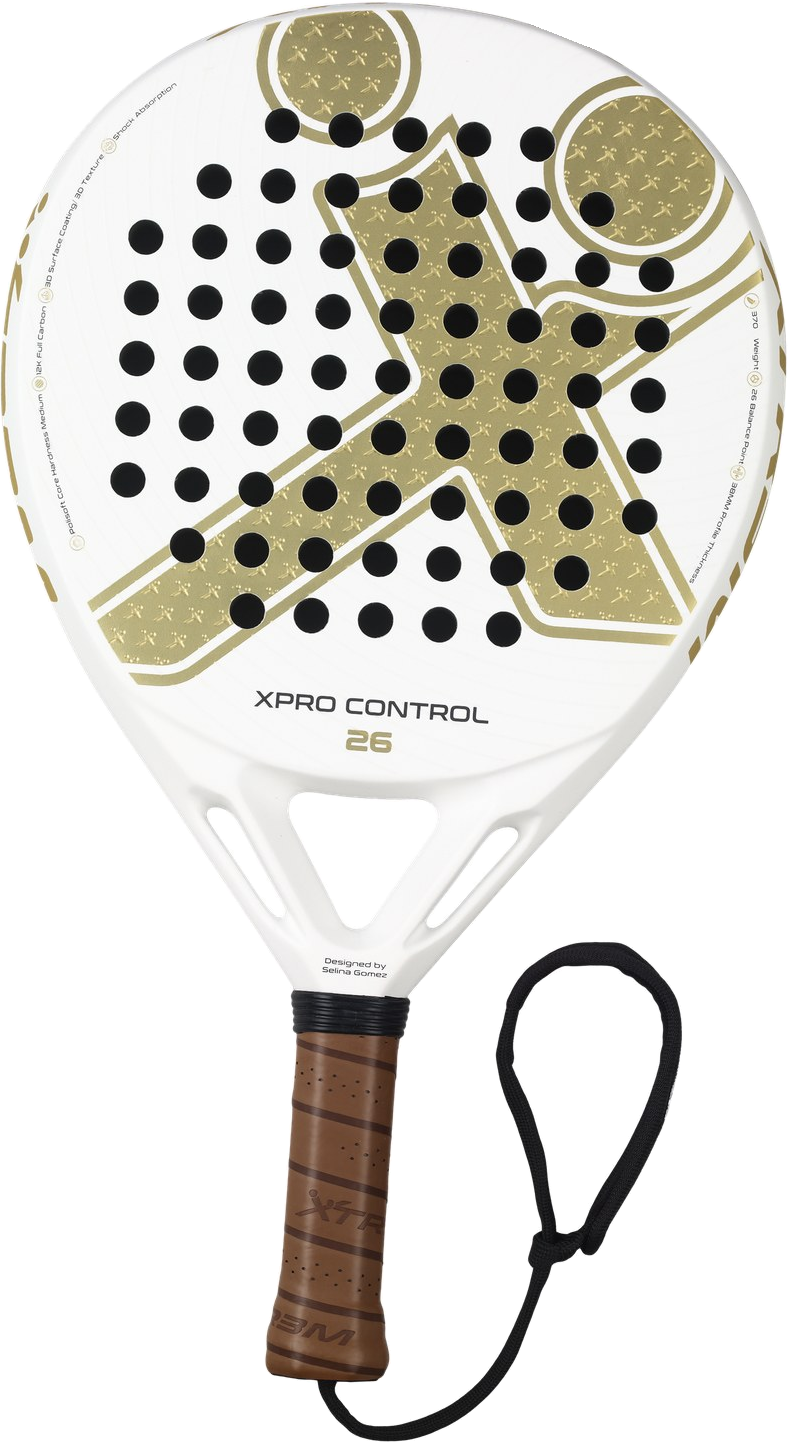XPRO CONTROL 26 GOLD EDITION Padelschläger in Gold auf Weiß, freigestellt