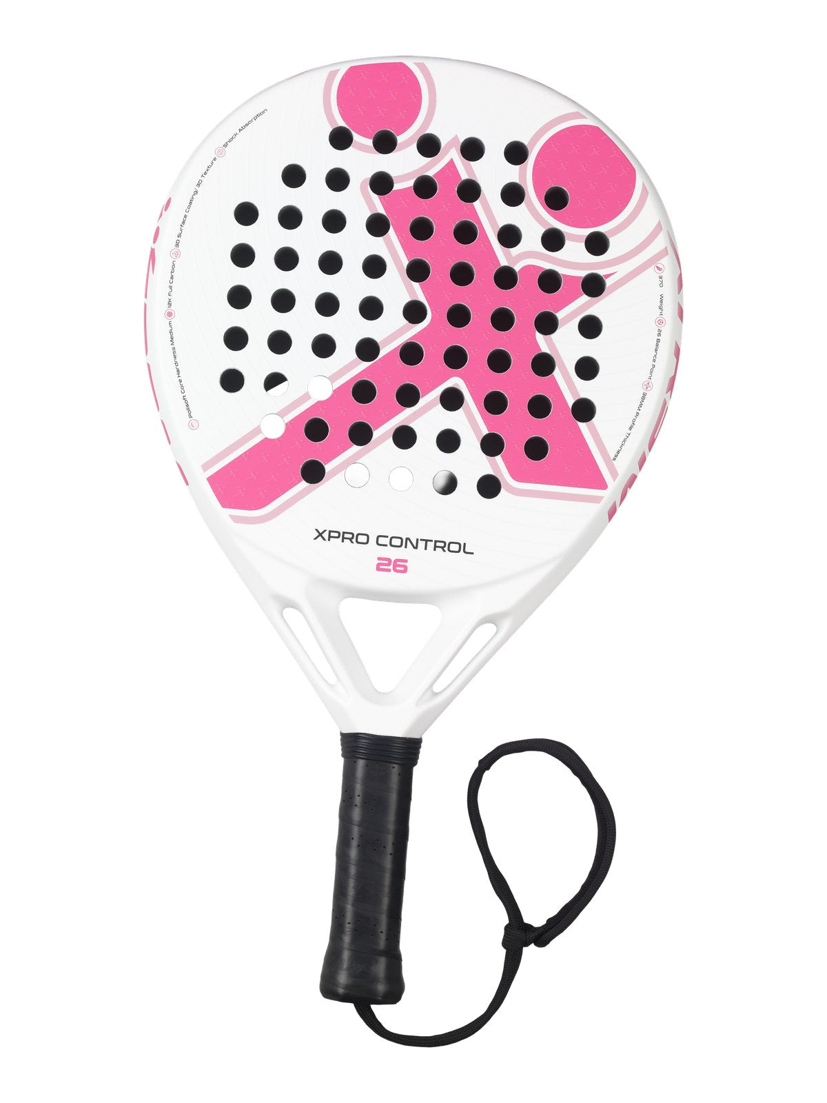 XPRO CONTROL 26 Padelschläger in Magenta auf Weiß, Gesamtansicht