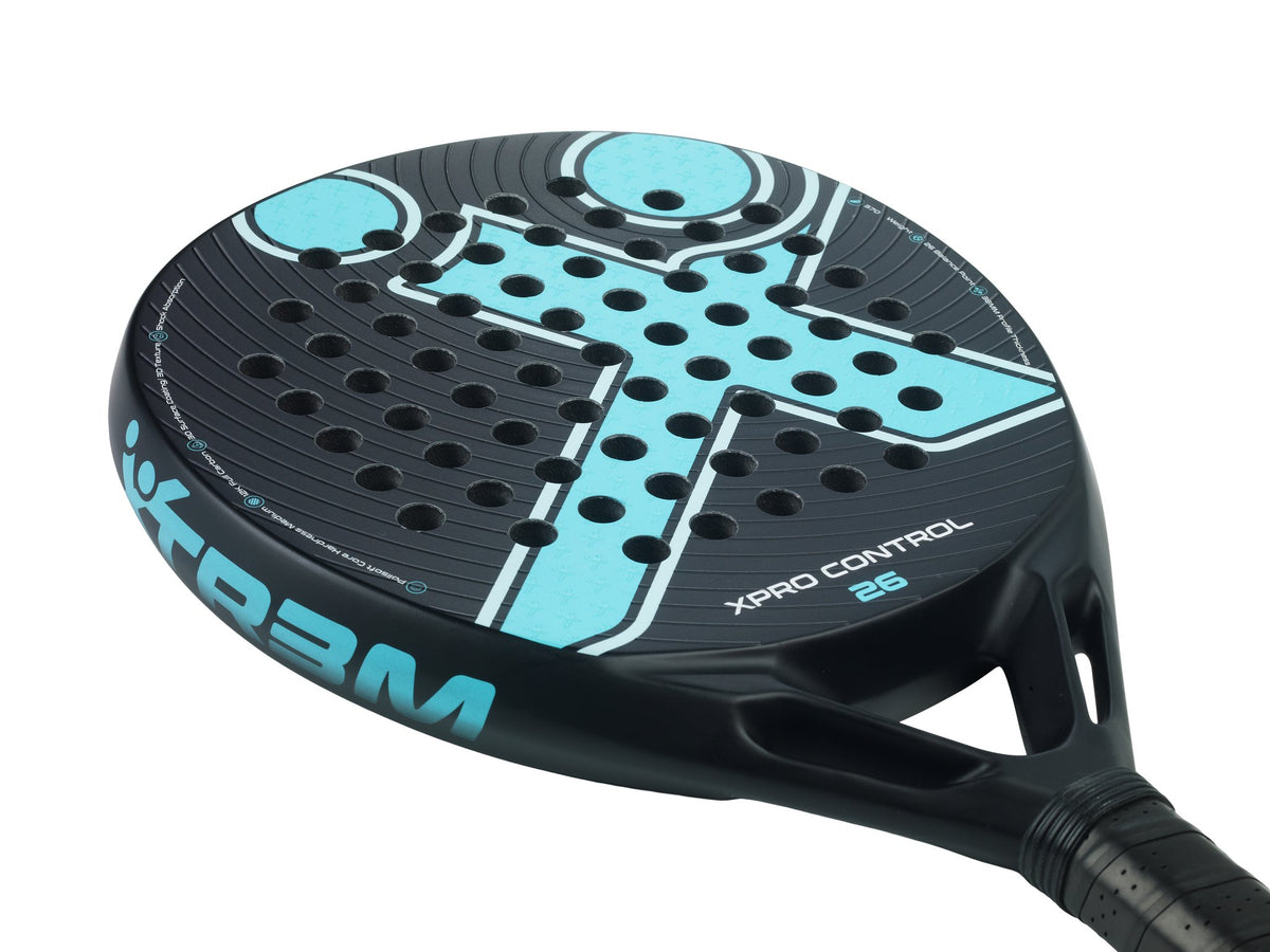 XPRO CONTROL 26 Padelschläger in Blau auf Schwarz, Detailansicht