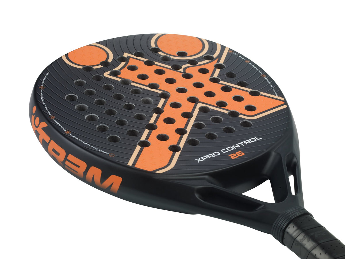 XPRO CONTROL 26 Padelschläger in Orange auf Schwarz, Detailansicht