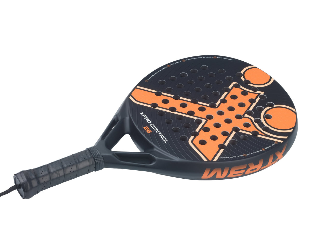 XPRO CONTROL 26 Padelschläger in Orange auf Schwarz, Detailansicht