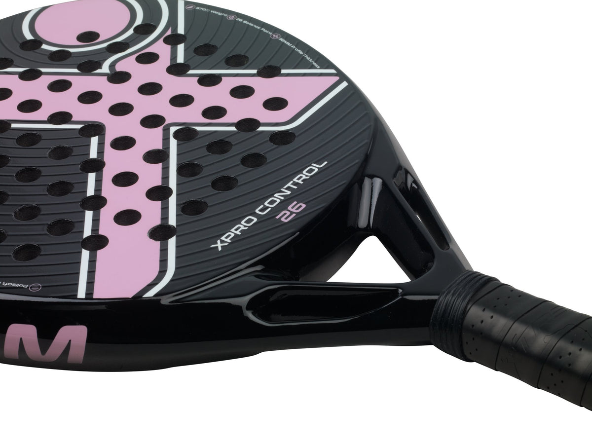 XPRO CONTROL 26 Padelschläger in Rosa auf Schwarz, Detailansicht