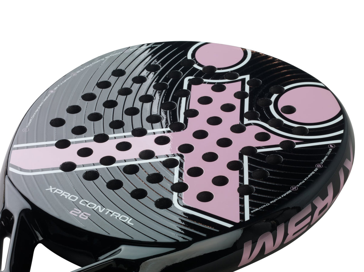 XPRO CONTROL 26 Padelschläger in Rosa auf Schwarz, Detailansicht