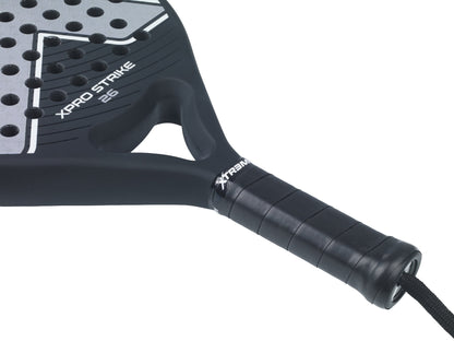 XPRO STRIKE 26 Padelschläger in Silber auf Schwarz, Detailansicht
