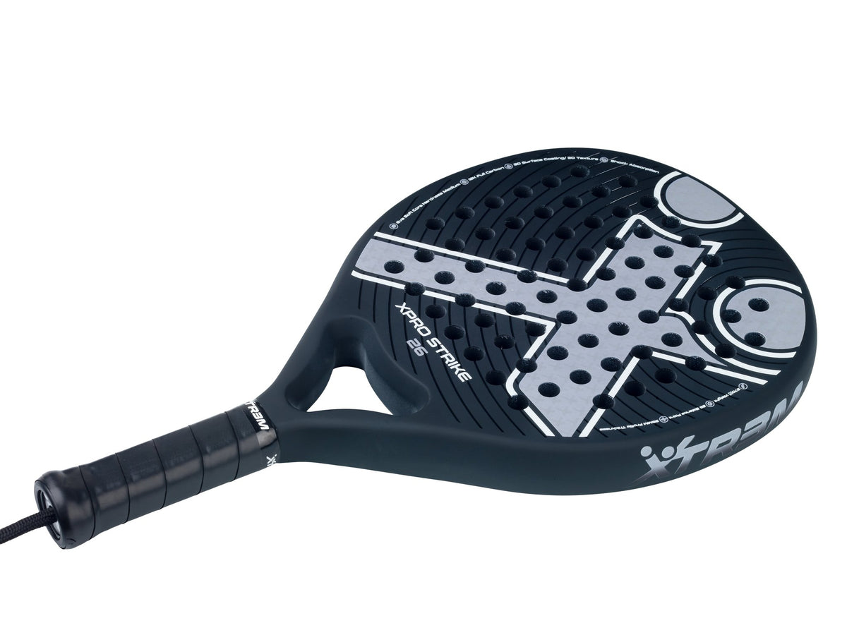 XPRO STRIKE 26 Padelschläger in Silber auf Schwarz, Detailansicht