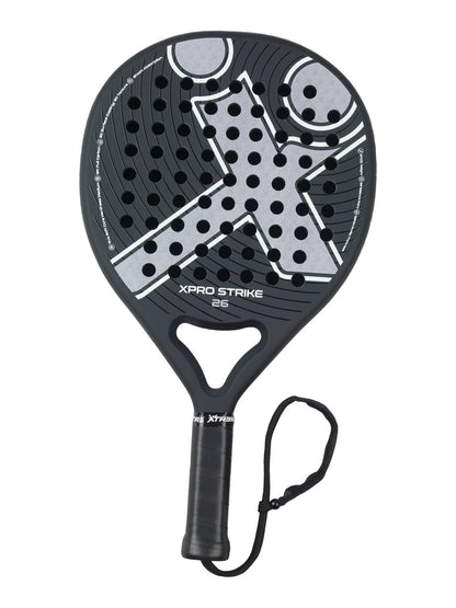 XPRO STRIKE 26 Padelschläger in Silber auf Schwarz, Gesamtansicht